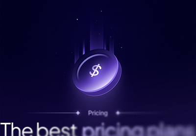 Pricing Section Illustration 3d coin cool darkmode falling figma illustration price purple ui vibe