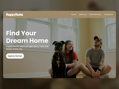 HappyHome Real Estate Web Design clean layout client reviews section dream home search home search platform house finder app interactive website intuitive navigation minimalist design modern interface online property search property listings real estate branding real estate solutions real estate website responsive design sleek website interface ui ux design user friendly experience visual storytelling web design inspiration