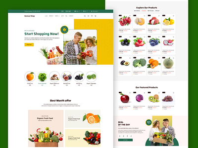 Online Grocery & Organic Store eCommerce Website UI Design business cms design ecommerce graphic design grocery multivendor online organic store ui ux website