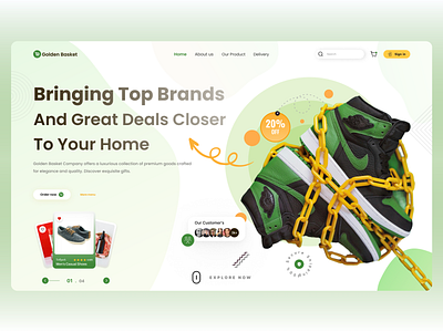 Golden Basket - Web UI branding landing landing page logo ui uiux ux web ui website