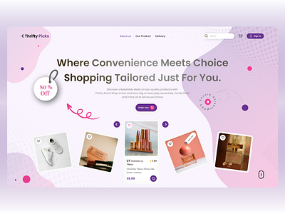 Thrifty Picks - Landing Page la landing page ui ux visual identity website