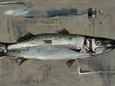 Ryba ...., 80 x 40 cm, akryl na plátně, 2025