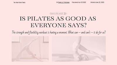 PILATES ARTICLE article article design cute design pilates pink ui