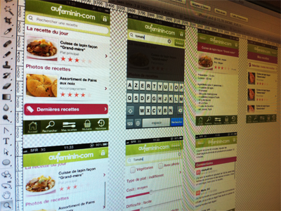 UI iPhone App - Aufeminin.com Cuisine iphone layer photoshop ui