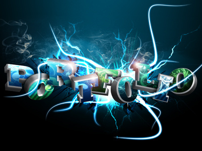 Portfolio Typography effects glow layers photoshop portfolio typography