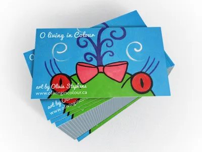 Esmeralda // O Living in Colour, business cards art cards cover action pro pacifico painting print type