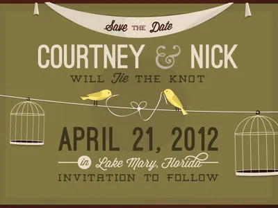 Saving More Dates canaveral champagne fern ostrich sans save the date wisdom script