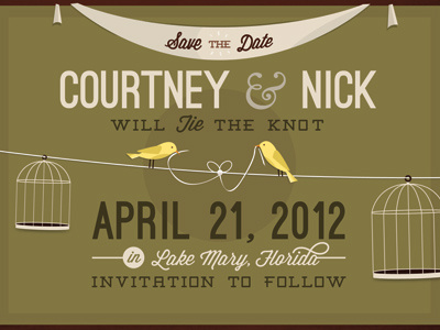 Saving More Dates canaveral champagne fern ostrich sans save the date wisdom script