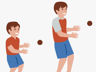 Growth Spurt ball boy illustration playing vector