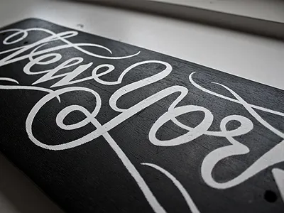 NY skateboard (fill) coffee made me do it ink new york script simon ålander skateboard typography
