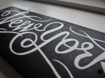 NY skateboard (fill) coffee made me do it ink new york script simon ålander skateboard typography