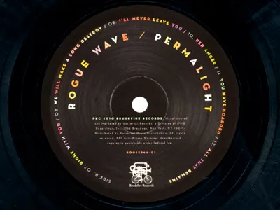 Rogue Wave Permalight Vinyl Label music packaging permalight rogue wave