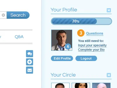 Profile Widget V2 blue loading bar ui ux widget
