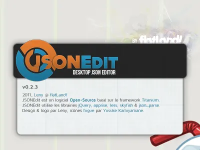 JSONEdit About Window about app design ui