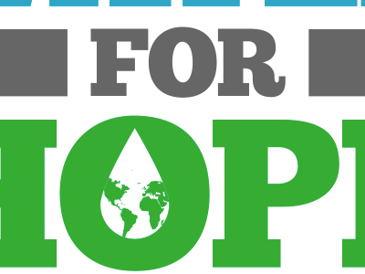 ...For Hope aqua blue drop globe gray green grey logo type typography water world