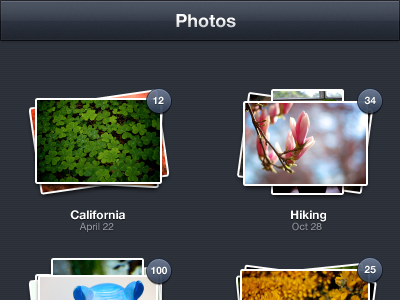 Photos count photos stack ui