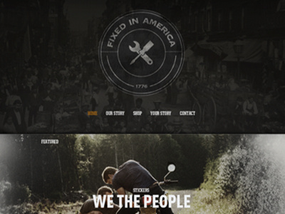 Fixed In america 2 depth logo one page texture web design