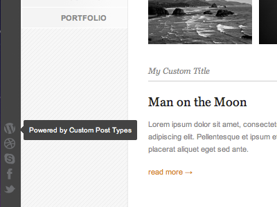Social Links using WordPress Custom Post Types design icons social tooltip ui web wordpress