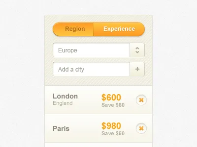 Filter menu clean filter menu orange ui user interface