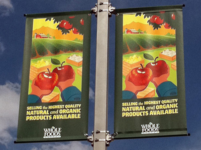 Whole Foods Parking Lot Banner banner design illustration typography