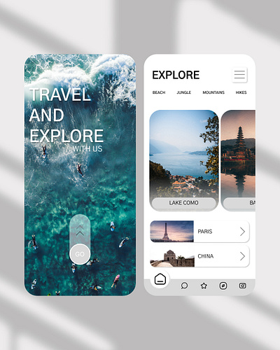 Travel App UI Design branding design graphic design illustration logo manipulation photo ui ux vector