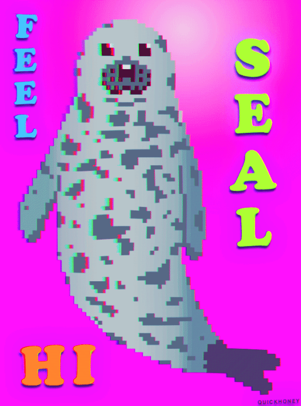 Feel Seal 8bit animation big pixel design greetings illustration pixel pixel art quickhoney