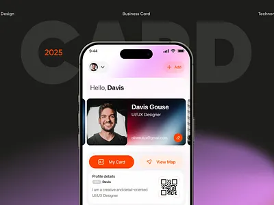 Digital Business Card Design | Apps Design app design business card digital card minimal ddesign mobile app nfc card product design ui ui design ux ux design