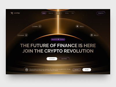 Cryptex Crypto Website Concept crypto cryptocurrency design finance landing page ui uiux ux web design webdesign