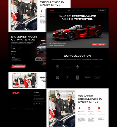 Torque - Car Showroom Web Landing Page automotive car drive exotic car fast high end landing page luxury motors performance showroom speed sportcars torque ui ux website