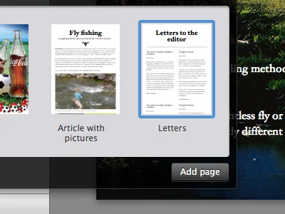 Add page popover app buttons clean css3 html5 interface ui