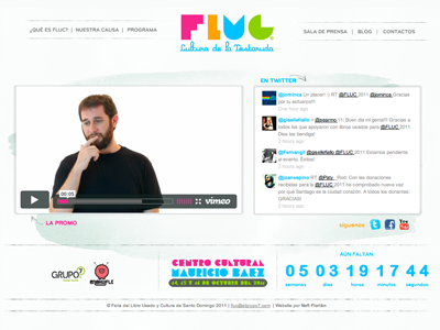 FLUC 2011 book books culture home page menu music santo domingo video web web design website