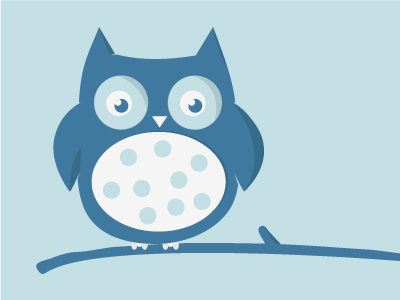 Owl blue grey illustration owl