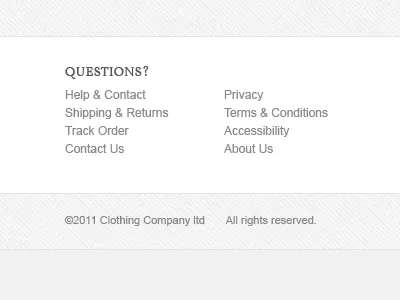 A nice footer design clean footer list simple