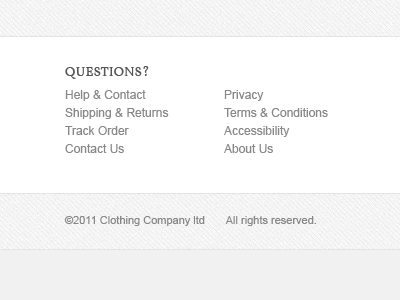 A nice footer design clean footer list simple