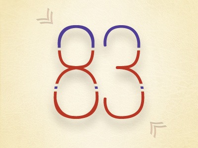 '83 1983 mensch numbers scout camp typography