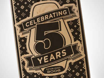 Diablo 5 year mockup laser cut pattern skateboard template type vector