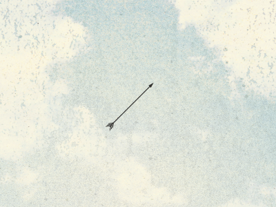 Flyin' High in Da Sky arrow blue clouds cream gray sky