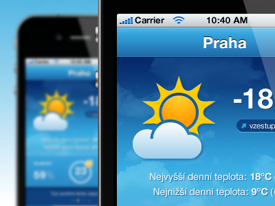 In-Pocasi app blue ios iphone weather