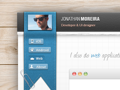 Portfolio - UI/UX with CSS3 ios ipad notebook paper pattern texture torn ui web