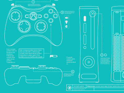 Xbox 360 Blueprints blueprint chad syme controller game game console illustration illustrator microsoft seattle syme vector video game xbox xbox 360