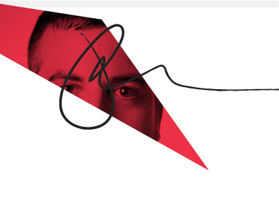 Personal Website Header minimal red signature super swiss white
