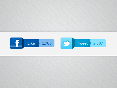 Like & Tweet buttons facebook like tweet twitter twitter bird ui