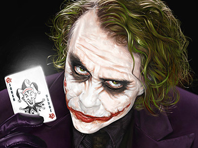 Why So Serious? batman corel corel painter heath ledger illustration joker the dark knight warner bros