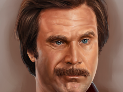 Papa Burgundy anchorman celebrity painting corel corel painter illustration ron burgundy