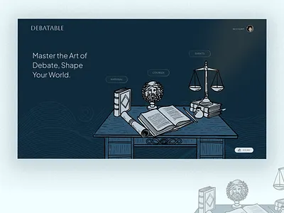 Debatable Home page animation motion graphics ui