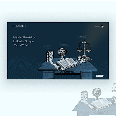 Debatable Home page animation motion graphics ui