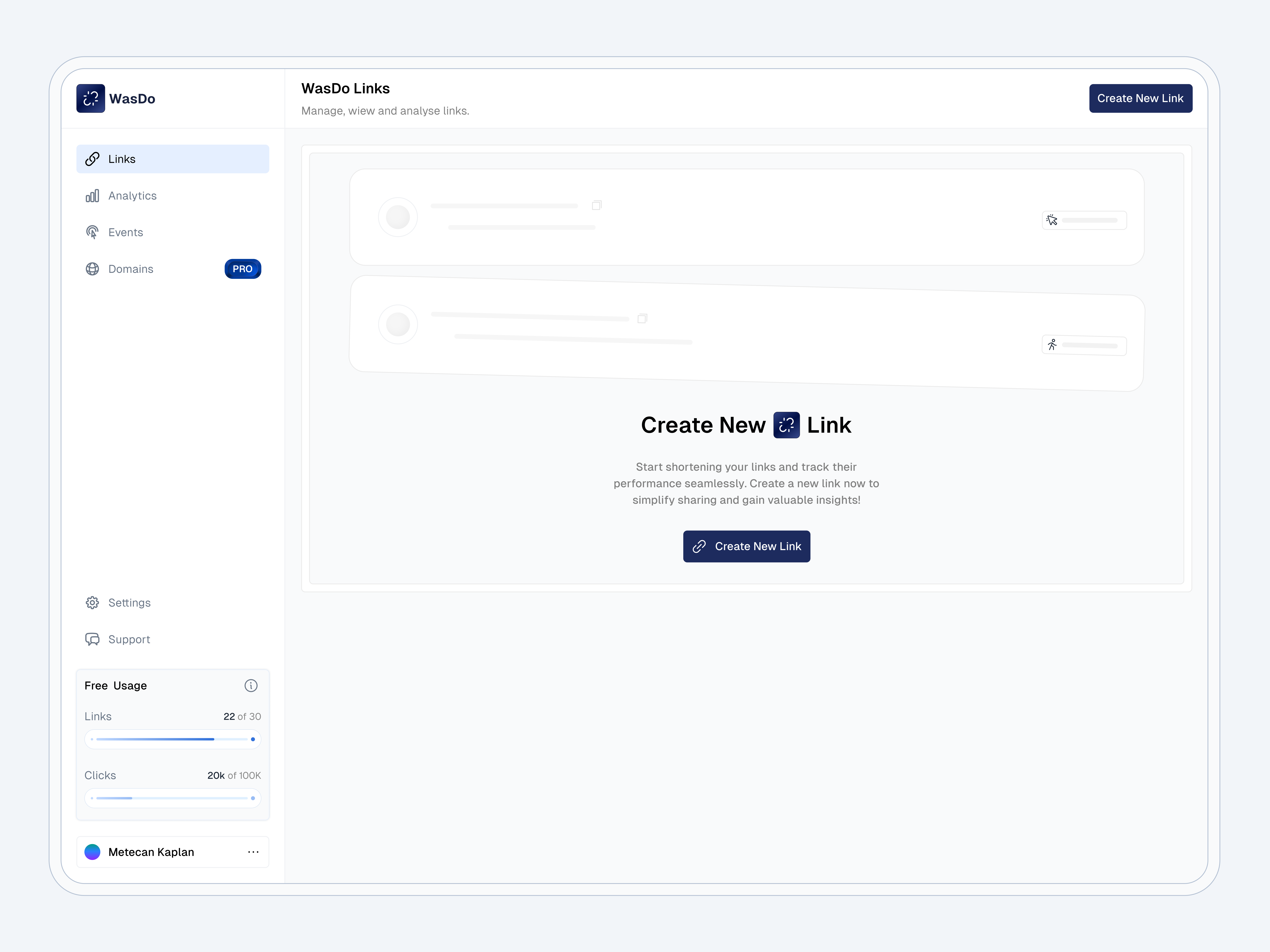 Link Shortener Web App - Call to Action Design call to action design empty page illustration link shortener ui url web app