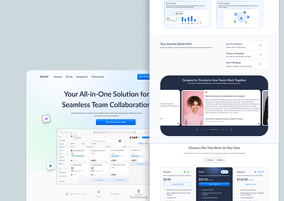 Tasky Landing Page design figma landing page saas ui