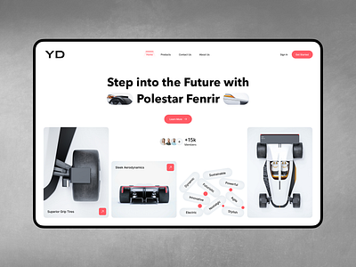 YD Car Website car clean creative hero section landing light mode minimal product product design trend ui ui design uiux user interface ux web website yd