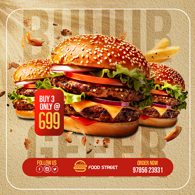 Social Media Post for Restaurant advertisiment advertising branding burger social media post designer graphic design graphic designer logo restarunt social media post social media post ui